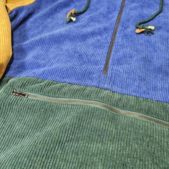 Vintage Corduroy Color Block Half Zip Charm KP Mens Size S (Fits Like Medium) - Picture 11 of 15